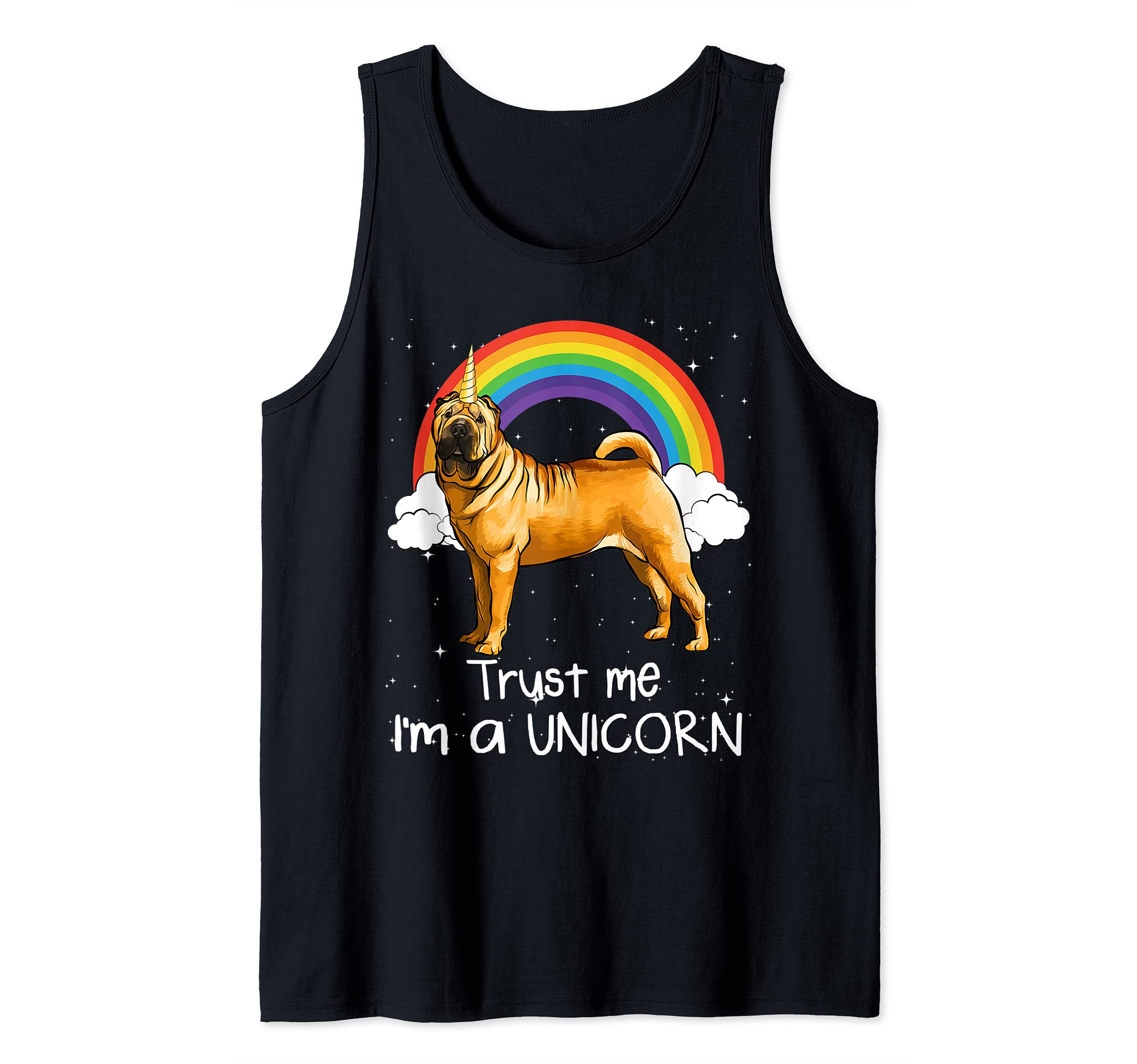 Rainbow Chinese Shar-Pei Trust Me I'm A Unicorn Dog Tank Top