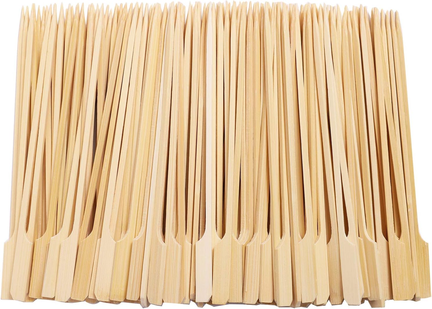 ANECO 200 Pieces Bamboo Paddle Skewers Wooden Paddle Sticks Barbeque Skewers Cocktail Picks for Grill Party Kebabs, Fruit - Image 3