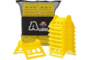 Allatiks 32 Pack 4" Flatbed Edge Protectors with Carrying Case - 4" Winch Ratchet Straps - Plastic Corner Protectors for Flatbed Cargo Load Truck Shipping Edge Protector (4" x 6")
