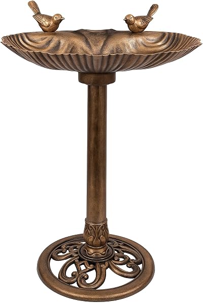 raxter Traditional Bird Bath Outdoor Free Standing Bronze Effect 50cm
