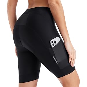 Przewalski Women's Cycling Shorts, 4D Padded Bike Shorts with 3 Pockets | High-waist biking shorts with 4D padding, compressi