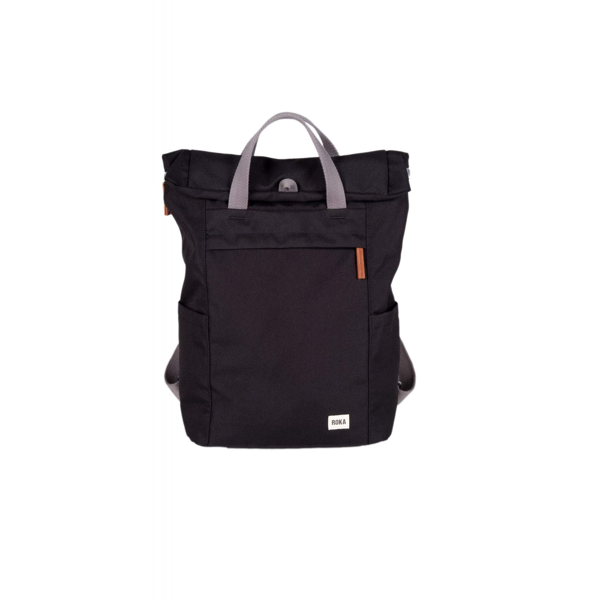 ROKA London Finchley A Small Sustainable Canvas Backpack (Ash) — image 1
