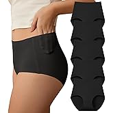 SHARICCA Seamless High Waisted Underwear for Women No Show Full Coverage Panties Nuage Microfiber Briefs Pack