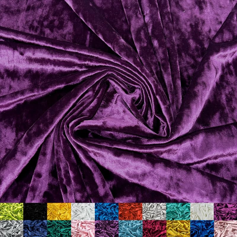 Ice Fabrics Stretch Crushed Velvet Fabric by The