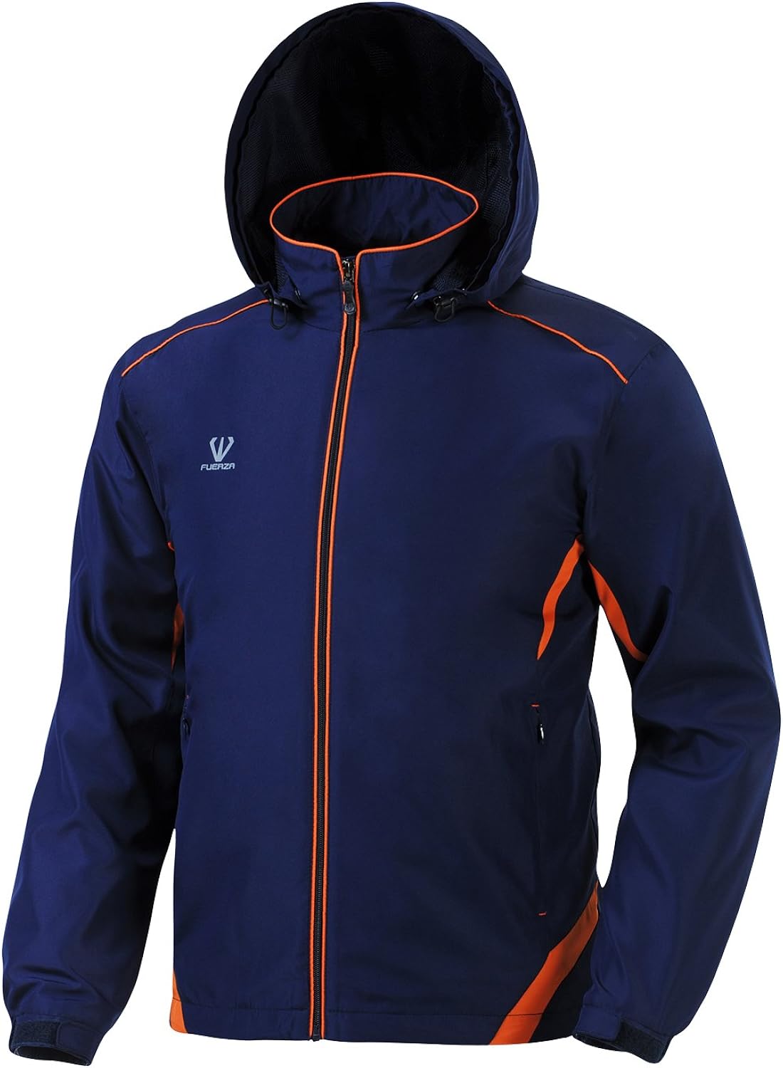 Fuerza Mens Water Resistant Windbreaker Detachable Hooded