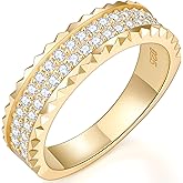 TIMELESSTAR Stackable Rings for Women Wedding with Premium Moissanite|D Color VVS1 Clarity 3EX Cut|14K Gold Plated S925 Sterling Silver Non Tarnish
