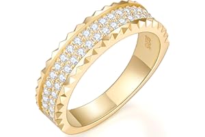 TIMELESSTAR CNC Fashion Rings for Women | Premium Moissanite D Color VVS1 Clarity 3EX Cut | S925 Sterling Silver 18k Gold Plated Non Tarnish