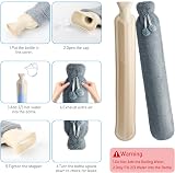 URBZUE Long 2L Hot Water Bottle with Soft Fluffy Cover 73x14cm view 6