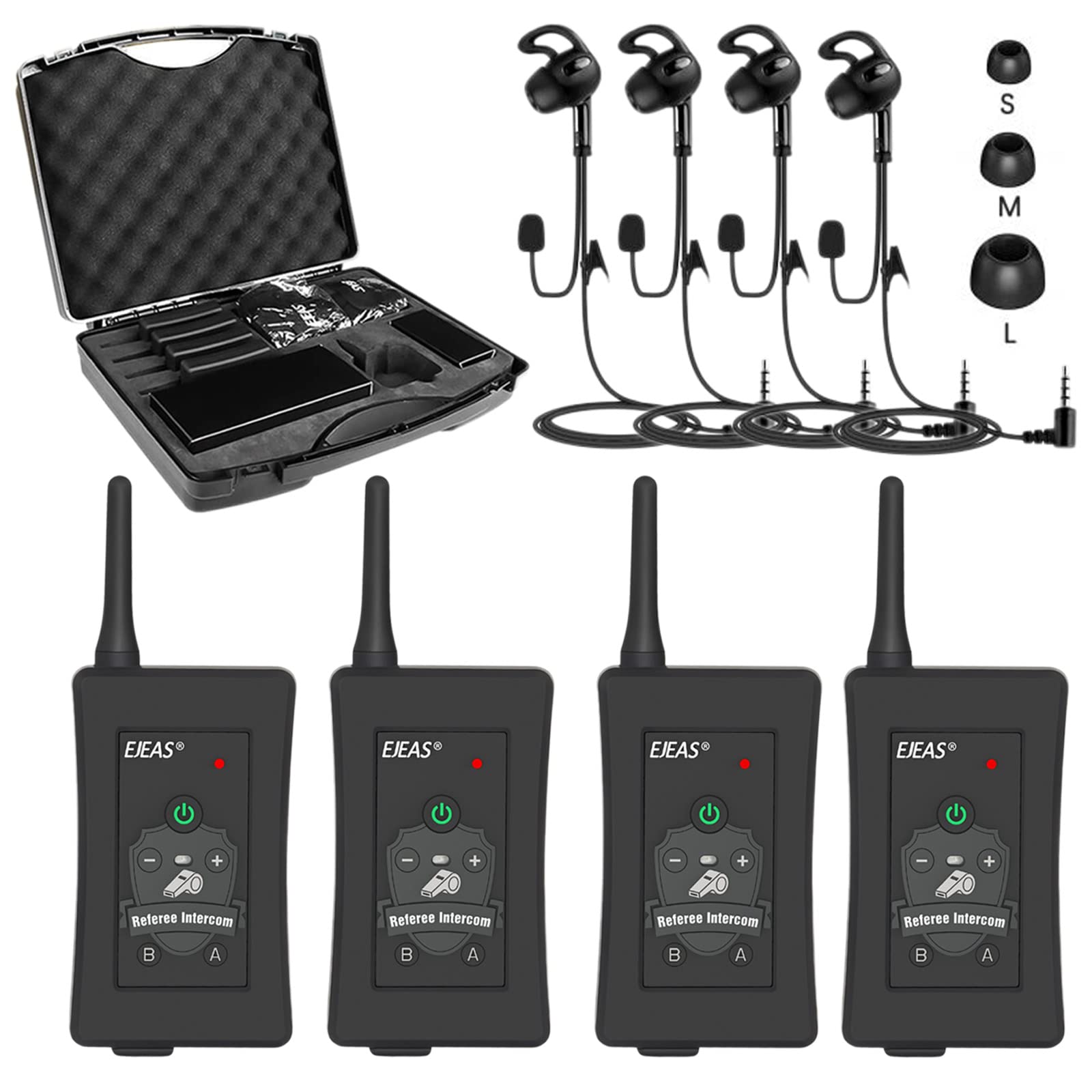 Photo 1 of GaiRen Referee Communication System, Professional FBIM Referee Headsets with Earphone for Soccer Volleyball Ofiicial Football Handball (4 Pack)