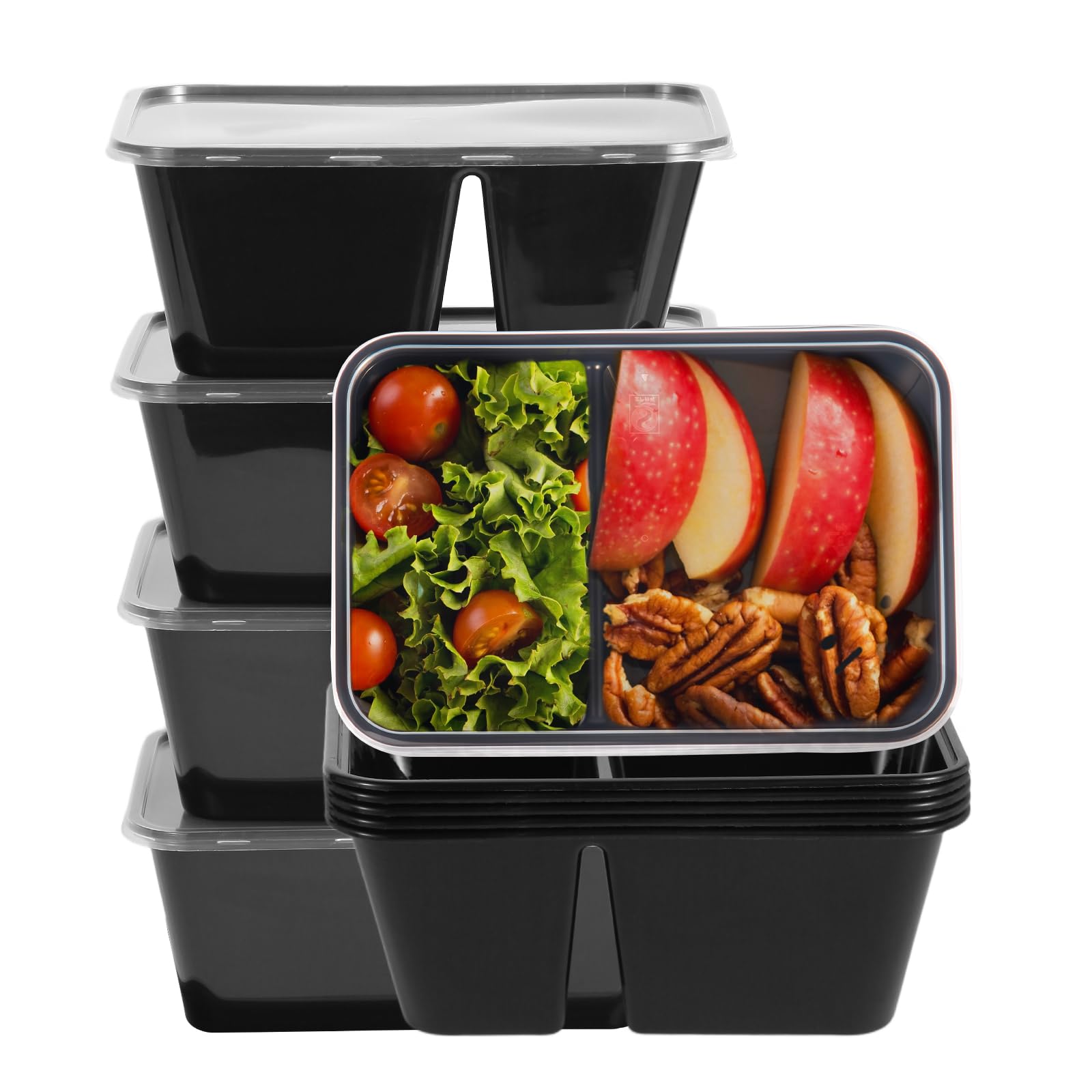 Photo 1 of 10Pack 32oz Meal Prep Containers Reusable with Lids, 2 Compartment with Portion Control Storage for Lunch or Takeaway, Plastic Disposable Bento Box To Go Take Out, Microwave Freezer Dishwasher Safe