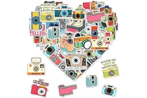 ZULUVINYL 50 Pack Pcs Photography Stickers for Water Bottles Waterproof Vinyl Laptop Luggage Scrapbooking Photographer Sticker Packs Bulk Set Adults Teens Boys Girls Aesthetic Small Decals