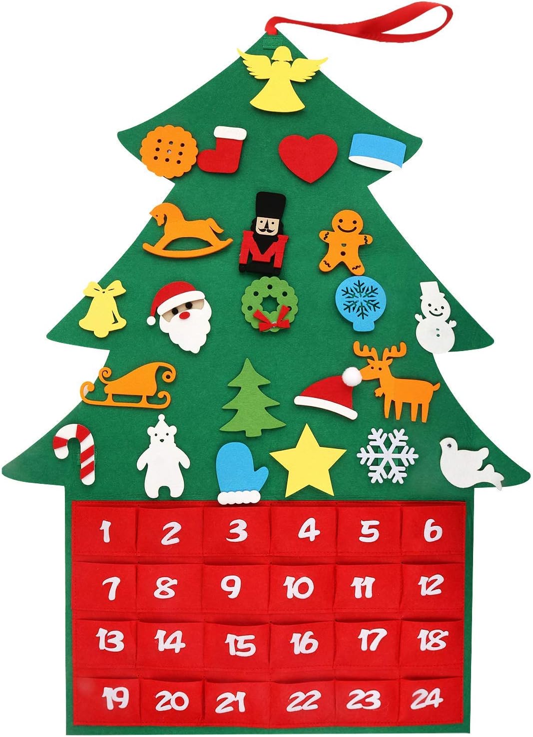 Amazon Co Jp T98 クリスマス カレンダー タペストリー 飾り 壁掛け カウントダウン アドベントカレンダー デコレーション 布製 フェルト ホーム キッチン