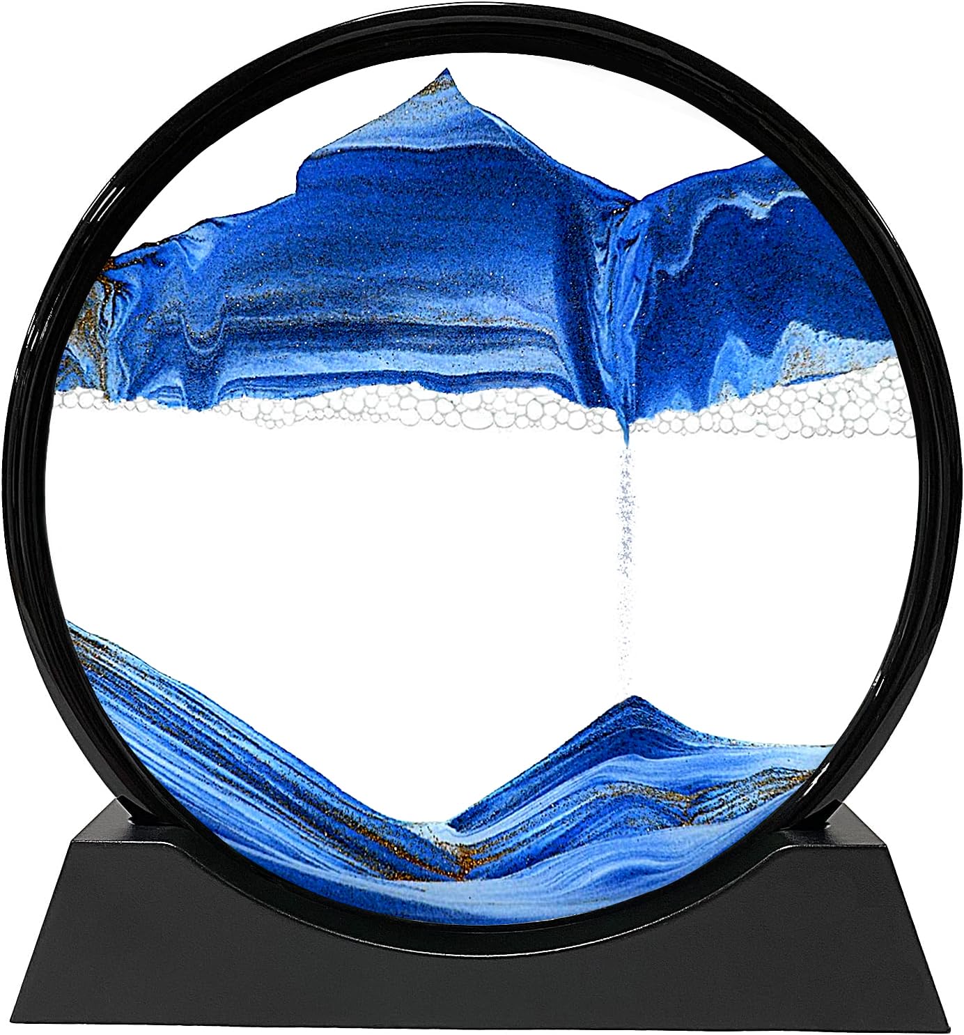 Photo 1 of ****see notes ****SECERTMU 10 inch Sand Art Liquid Motion Moving Sand Art 10" Moving Sand Art Picture Sand Art Maker Sandscape Moving Sand Picture 3D Quicksand Decor Sand Art Moving Sand Art Pictures for Adults Blue