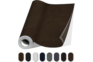 Lifeshoon Fabric Repair Patches, Self-Adhesive Suede Patches Tape Durable, DIY Large Fabric Repair for Sofa, Couches, Furniture, Chair, Clothing （3.5X79 Inch, Dark Brown）