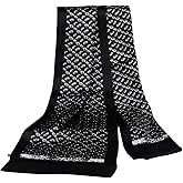 Lonxu Fashion Mens 100% Silk Long Scarf/Cravat Scarives Double Layer
