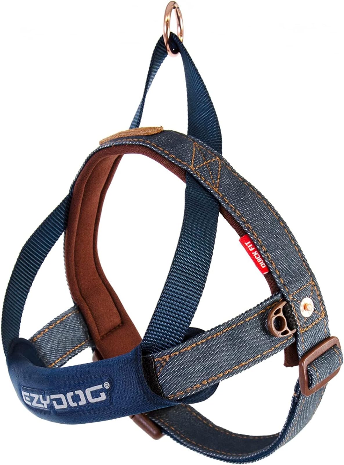EzyDog Quick Fit Dog Harness | Dog Harness Small, Medium, Large, K9 Dog Harness, Reflective Stitching, Water Resistant Materials, No Pull (Denim) — image 1