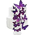 Sugar Robot Inc. Edible Butterflies for Cake Decorating - Assorted Sizes, Premium Crafted in the USA - Butterfly Cake Toppers & Cupcake Decorations (Royal Purple)