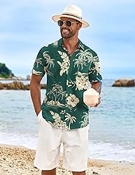COOFANDY Mens Floral Beach Button Down Shirt