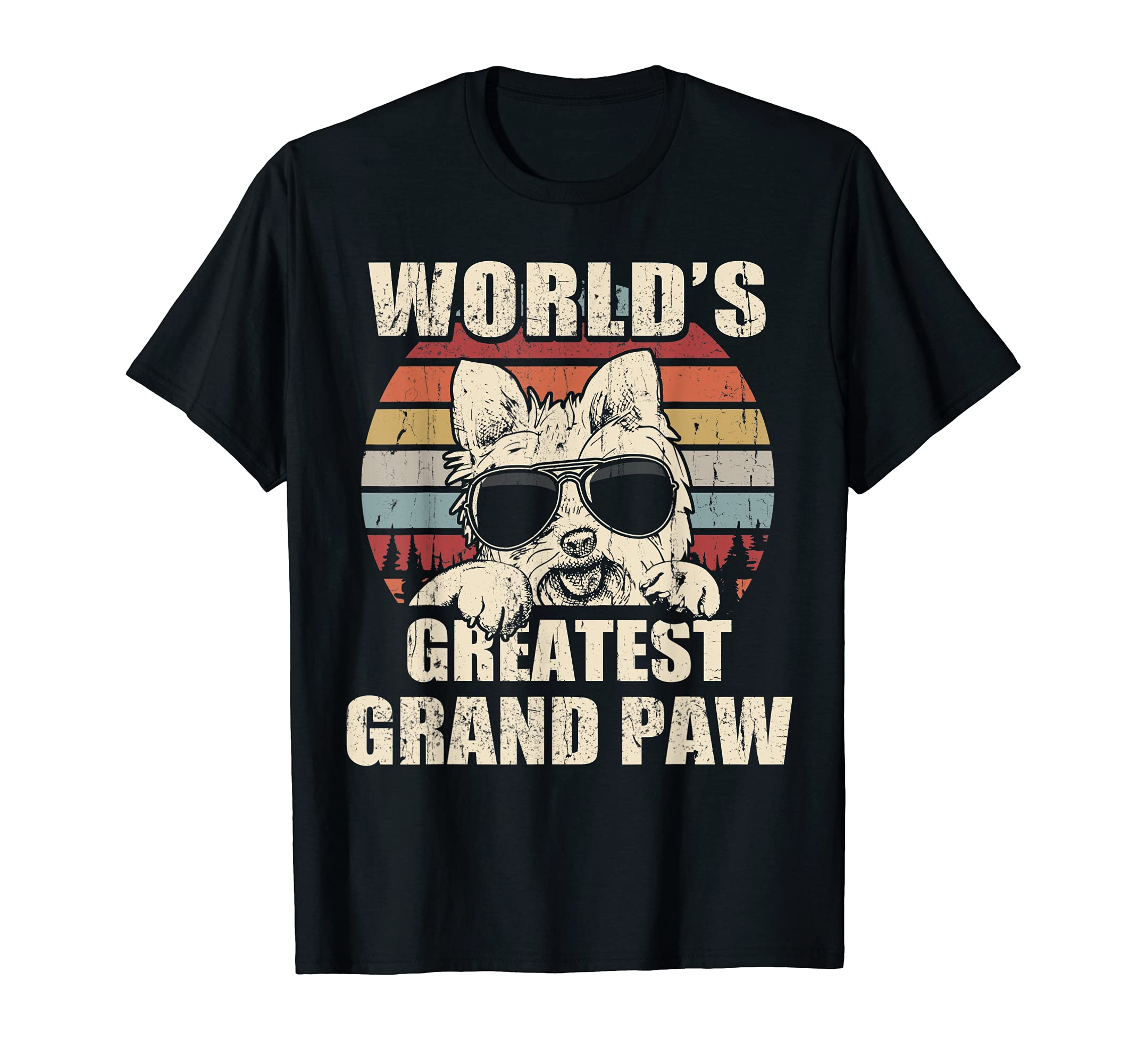 World's Greatest Grand Paw Yorkie vintage retro T-Shirt