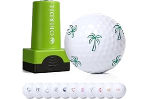Obirdie Self-Inking Golf Ball Stamp | Chic & Fun Golf Ball Stamper | Fast-Drying, Waterproof Golf Ball Marker Stamp | Reusable Golf Accessories for Women | Golfer Gifts | Golf Gadgets