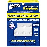 Mack’s Pillow Soft Silicone Earplugs – 8 Pair, Economy Pack – The Original Moldable Silicone Putty Ear Plugs for Sleeping, Sn