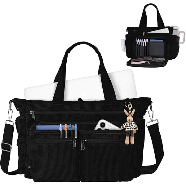 Amazon.com: Corduroy Tote Bag for College with Laptop Compartments