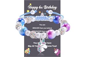 BOCHOI 5-10 Year Old Birthday Gift Ideas, 5th-10th Happy Birthday Bracelet, Age 5-10 Unicorn Pearl Bracelet Back to School Gi