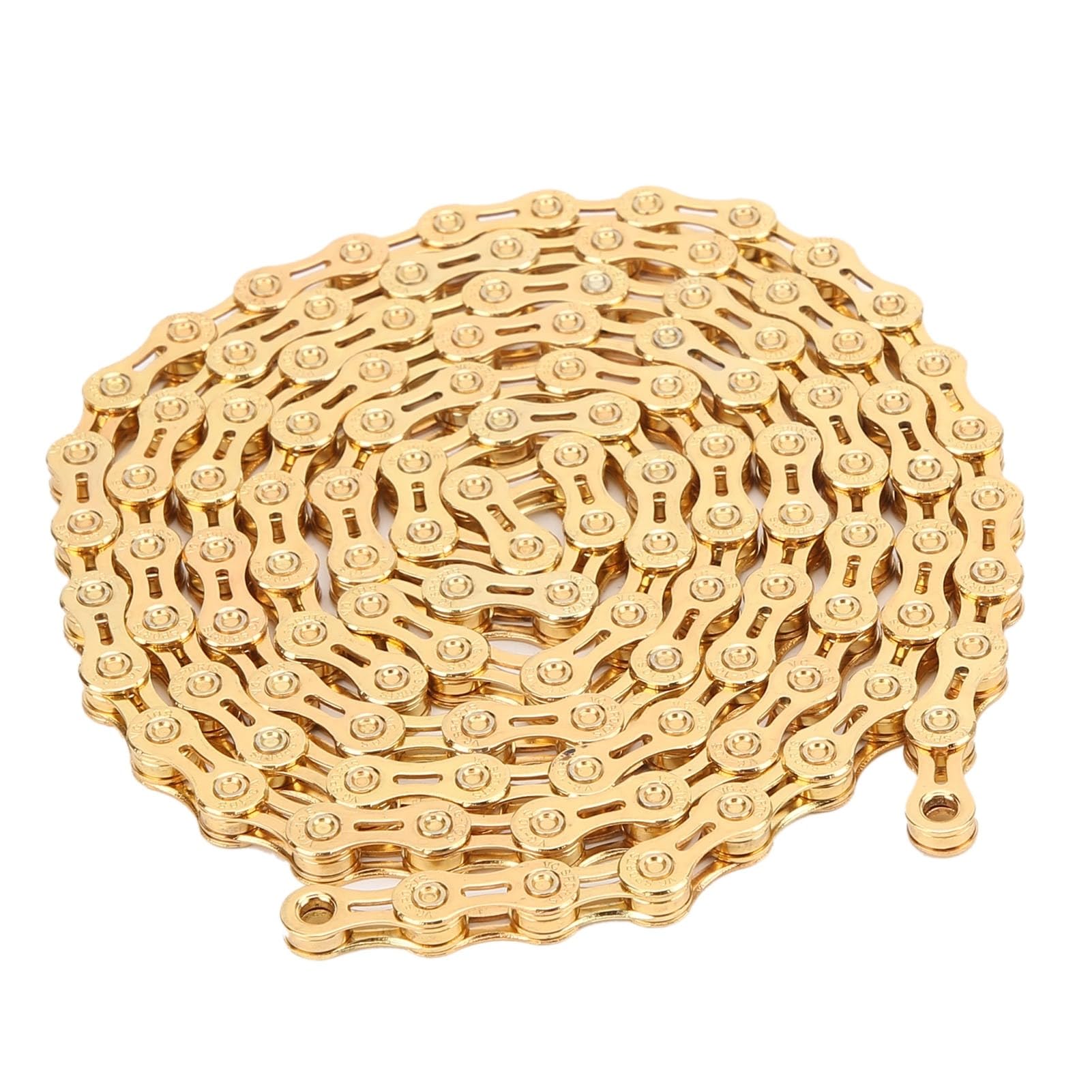 SPYMINNPOO 10 Speed Chain,116 Links 1/2inx11/128in Bicycle Chain Carbon Steel Bike Chain Gold