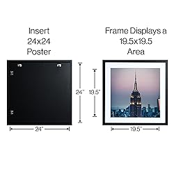 Frame Amo 24x24 Black Picture Frame with 19.5x19.5