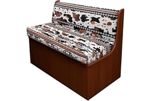 SUITOSELFY RV Dinette Cushion Covers Aztec Brown Cow Print Camper Cushion Slipcovers Stretch Washable Couch Covers for RV Camper Sofa Bed Easy to Install