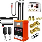 12V Car Battery Protector, Automatic Battery Voltage Disconnect Switch Kit | with LED Digital Voltmeter Display, Universal Auto Starter Dual Remote Control Master Kill Switch Car Battery Saver