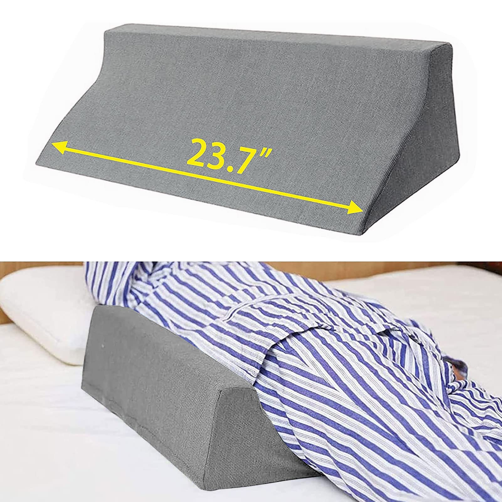 Photo 1 of Fanwer Body Side Wedge Pillow for Sleeping 7.87 x 9.84 x 23.62 inch Bed Wedges Back Positioners Inclined Positioning Wedge for Adults for Recovery After Surgery Back Pain, Foot, Pregnancy Support
