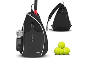 Ytonet Tennis Bag, Tennis Sling Backpack Crossbody Water Resistant for Men Women, Compatible for Pickleball Badminton Rackets