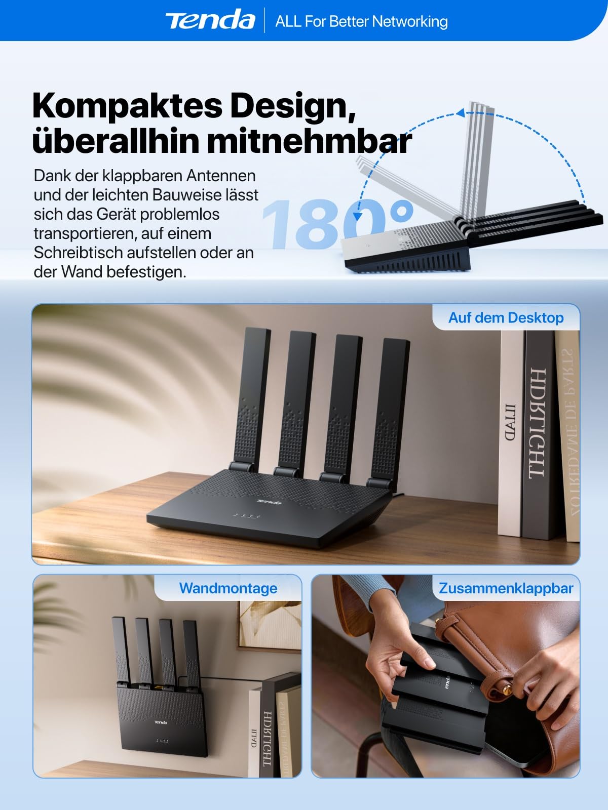 Tenda 4G LTE Router mit SIM Karte Modem N300 WLAN Cat4 4G03 Pro V2.0-4 Faltbare Antennen, USB-C Powerbank-Betrieb, LAN/WAN, Plug&Play, Mobiler für Wohnmobil, Camping, Homeoffice & Garten 6
