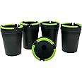 JUJUYACO 5 Pack Glow in the Dark Butt Bucket Ashtray Cigarette Self-Extinguishing Cup Car Ash Holder Portable Truck Home Office Black smell proof cenicero para carro bean bag handheld