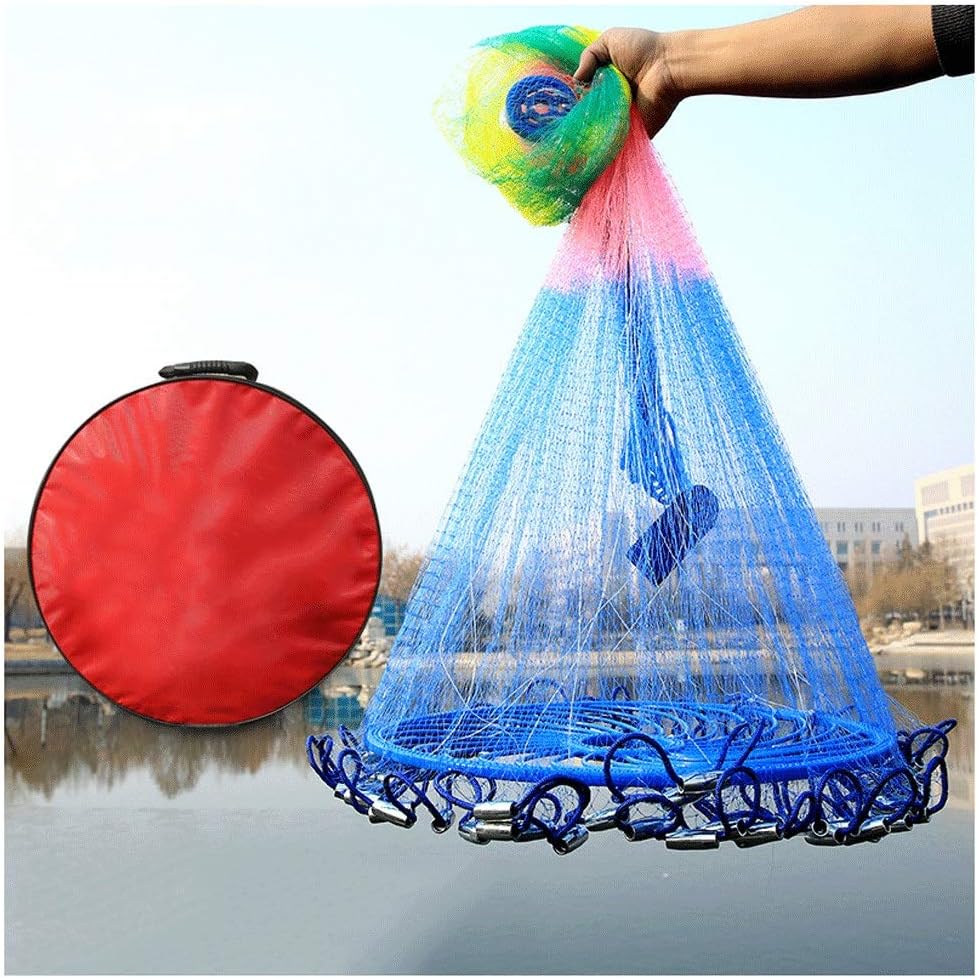 Kayaking Fishing Nets Netting Bags American Hand Casting Nets Automatic Easy To Throw Nets Portable Folding Fishing Tools Outdoor Pond Decoration ( Material : Plumb bob , Size : Height 2.7m )
