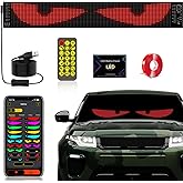 Devil's Eye:23.42"x4.72" Programmable ojos led para carro Windshield Display for Sedans, SUVs & Medium Trucks - USB-Powered LED Matrix Panel, Remote/App Control, Custom Car