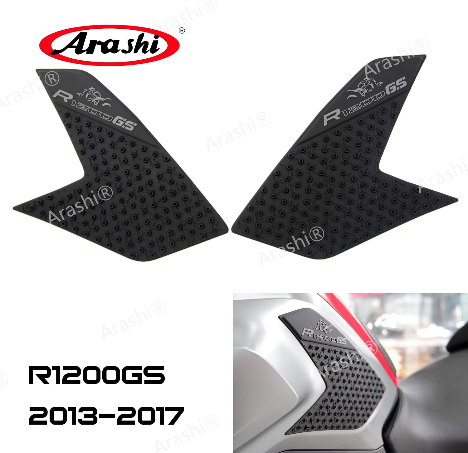 Famous Brand Arashi Anti Slip Gas Tank Pad Protector Stickers Knee Grip Traction Side Pads For Bmw R1200gs 2013 2017 Motorcycle Accessories R 1200 Gs 1200 Gs1200 Black 2014 2015 2016 Car