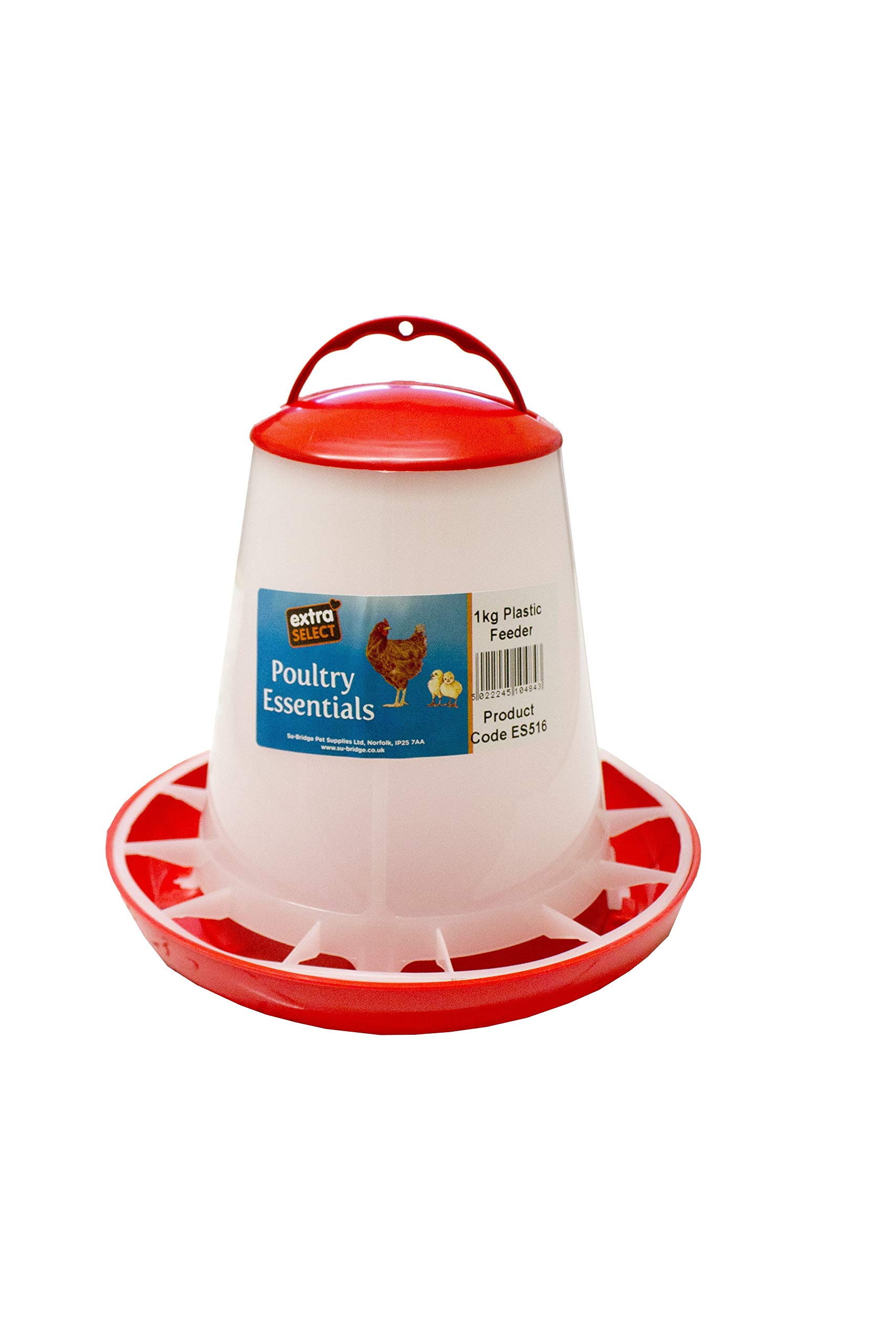 Extra Select Plastic Poultry Feeder (3 x 1kg) - Durable, Easy to Clean & Assemble, Ideal for All Poultry