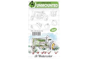 Art Impressions Watercolor Cling Rubber Stamps-Harvest