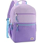 VASCHY School Backpack, Lightweight Classic Cute Aesthetic Bookbag Daypack for Teen Boys Girls Traveling/Gym/Middle School Lightweight Purple