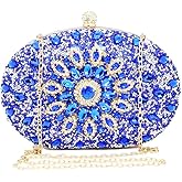 Chaliwini Clutch Purses for Women Evening Bag Nude Purse Luxury Handbag Bride Wallet Glitter Multicolor Rhinestone Bags