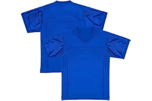 QTWW INC Youth Blank Football Jersey,Kid's Mesh Plain Football Shirt 90s Hip Hop Retro Dry-Fit Soccer Sports Tee for Party