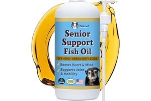 Natural Dog Company Omega 3 Fish Oil for Senior Dogs Supplement – Support Mobility, Skin, Coat, Heart & Brain, with Turmeric,