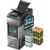 Ostation Rechargeable Ni-MH &amp; Li-ion Battery with Ostation 2 Pro Charger, 24 Packs 2100mAh AA Li-ion Batteries &amp; 800mAh AAA Ni-MH Batteries, Rechargeable up to 1000 Times, Smart Battery Management
