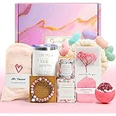 Happy Birthday Gifts for Women, 9pc Get Well Baskets, Pink Self Care Package Relaxing Spa Bath Thinking of You Gift Set for Gf Sister Friend Nurse Daughter Teacher Mother Christmas