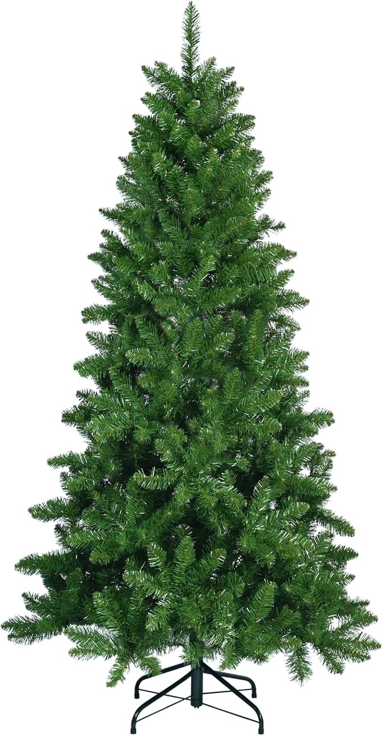 Trees - Kadunmina 4ft Christmas Tree Xmas Tree Premium Hinged Pop up Pencil Christmas Tree with 328 PVC Branch Tips, Holiday Decoration for Home,Office and Party, Includes Metal Foldable Stand