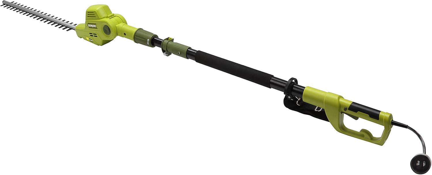 sun joe sjh902e electric telescoping pole hedge trimmer