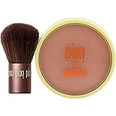 Pixi Beauty Bronzer + Kabuki | Hydrating, Silky Bronzing Powder with Included Brush | Perfectly Pigmented & Long-Wearing Bronzer | For Natural Warmth & Luminosity | Subtly Suntouched | 0.4 oz/10.2 g
