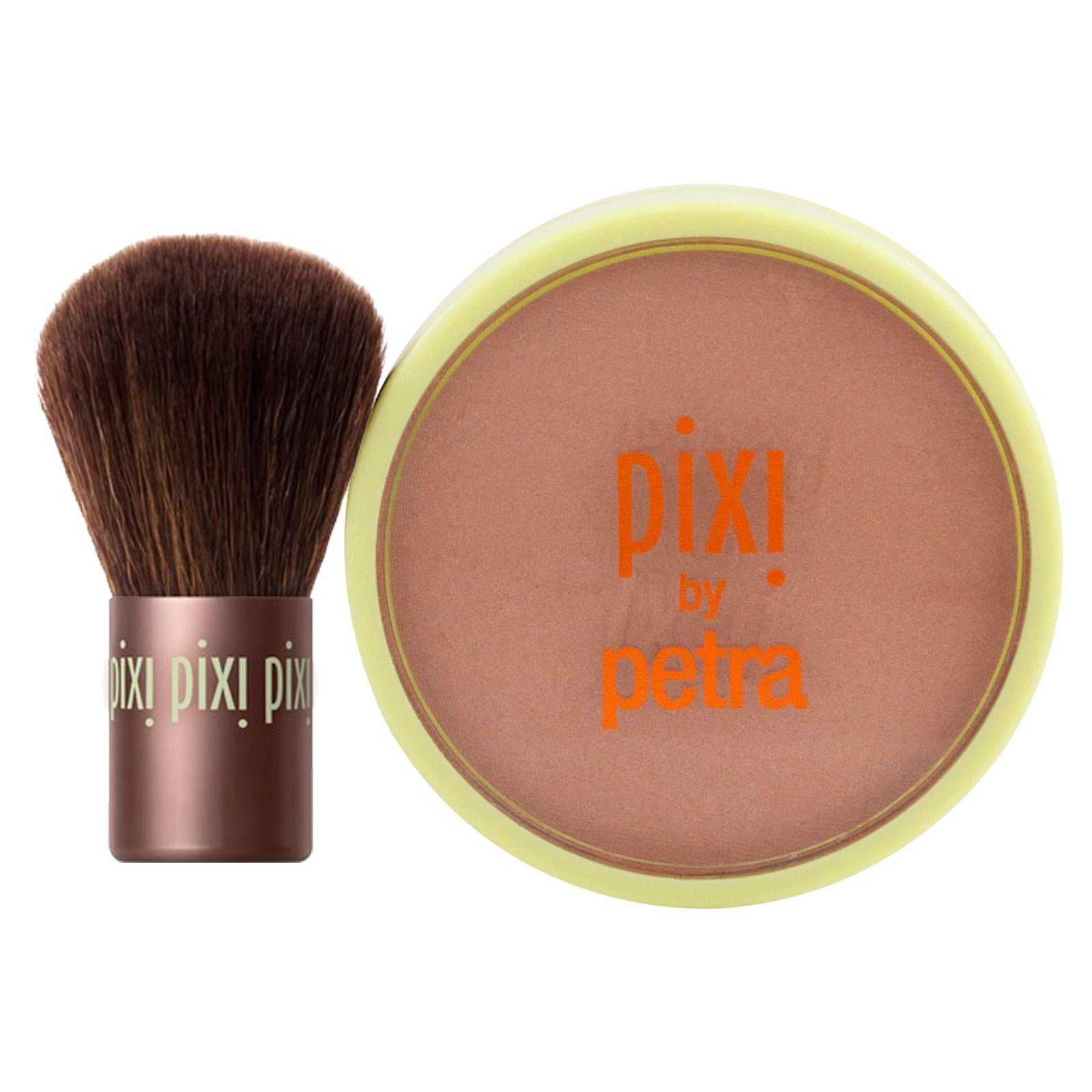 Pixi Beauty Bronzer + Kabuki | Hydrating, Silky Bronzing Powder with Included Brush | Perfectly Pigmented & Long-Wearing Bronzer | For Natural Warmth & Luminosity | Subtly Suntouched | 0.4 oz/10.2 g